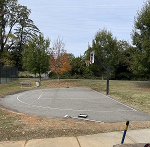 basketball court before painting