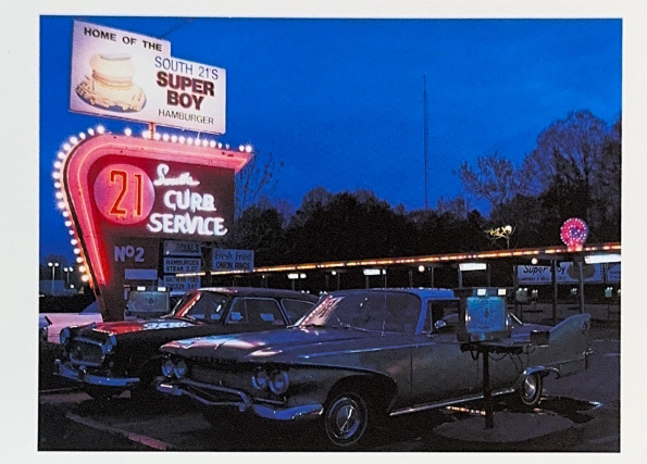 postcard image of the 21 south restaurant from 1989