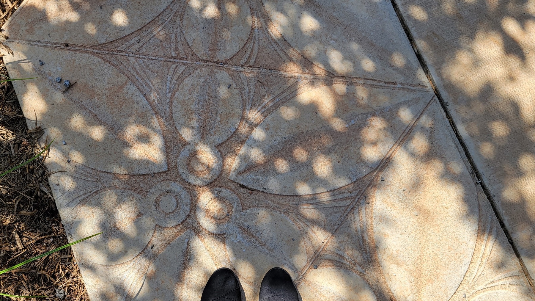 imprinted concrete on plaza walkway
