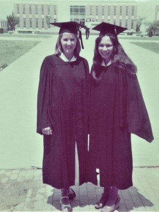 Leilani Taylor and Brenda Poole at graduation in 1978.