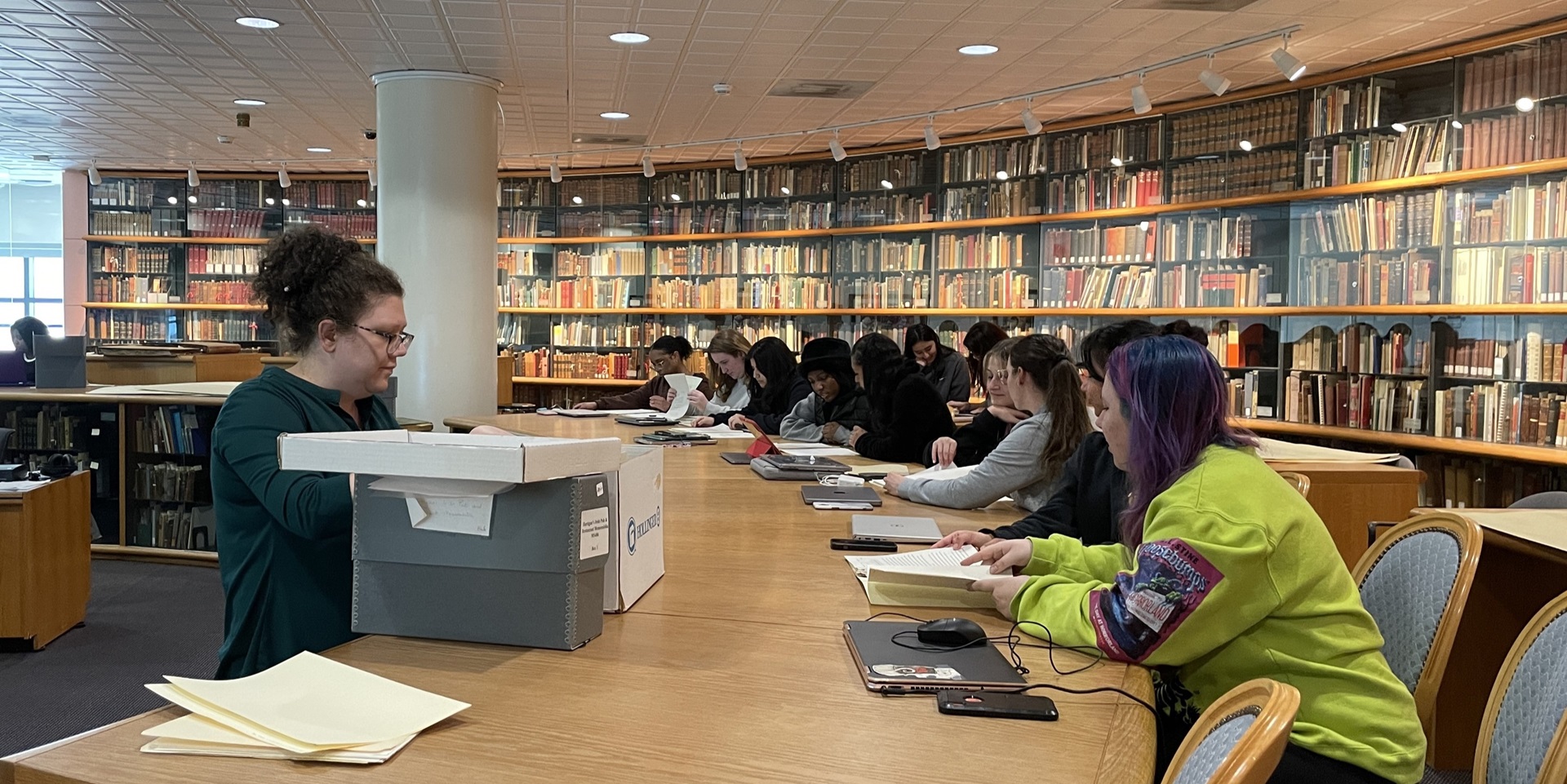 students in Special Collections at Atkins Library