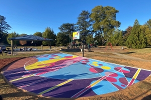 basketball court painted