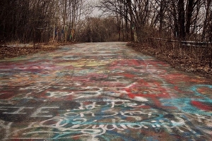 photograph of graffiti highway