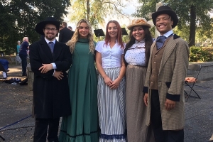 students in costume at Spoon River performance
