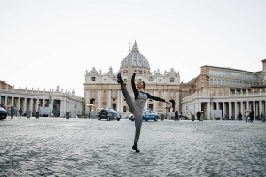 Dance student Lea Rose Allbaugh in Rome.