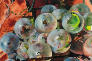 detail from painting by Martin Gustavsson, The Aesthetics of Fruit in a Sky