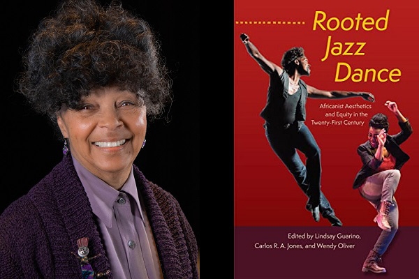 Karen Hubbard and book cover, Rooted Jazz Dance