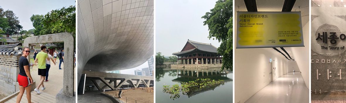 collage of five photos from the Korea program