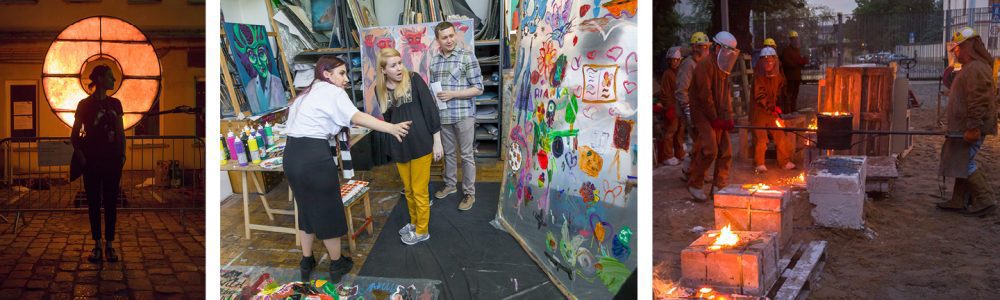 collage of three photos from the Poland program