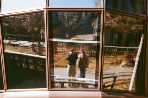 photo of student through a window