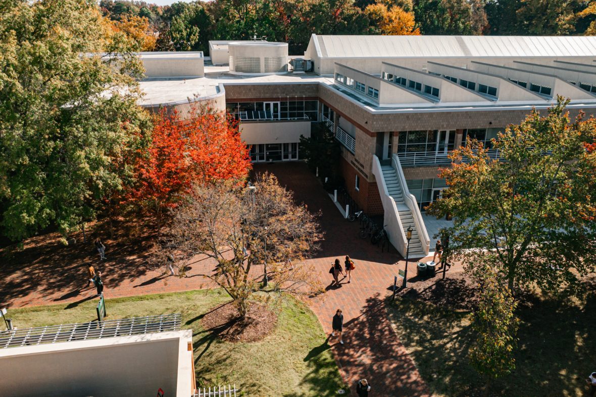 storrs in the fall time, full building