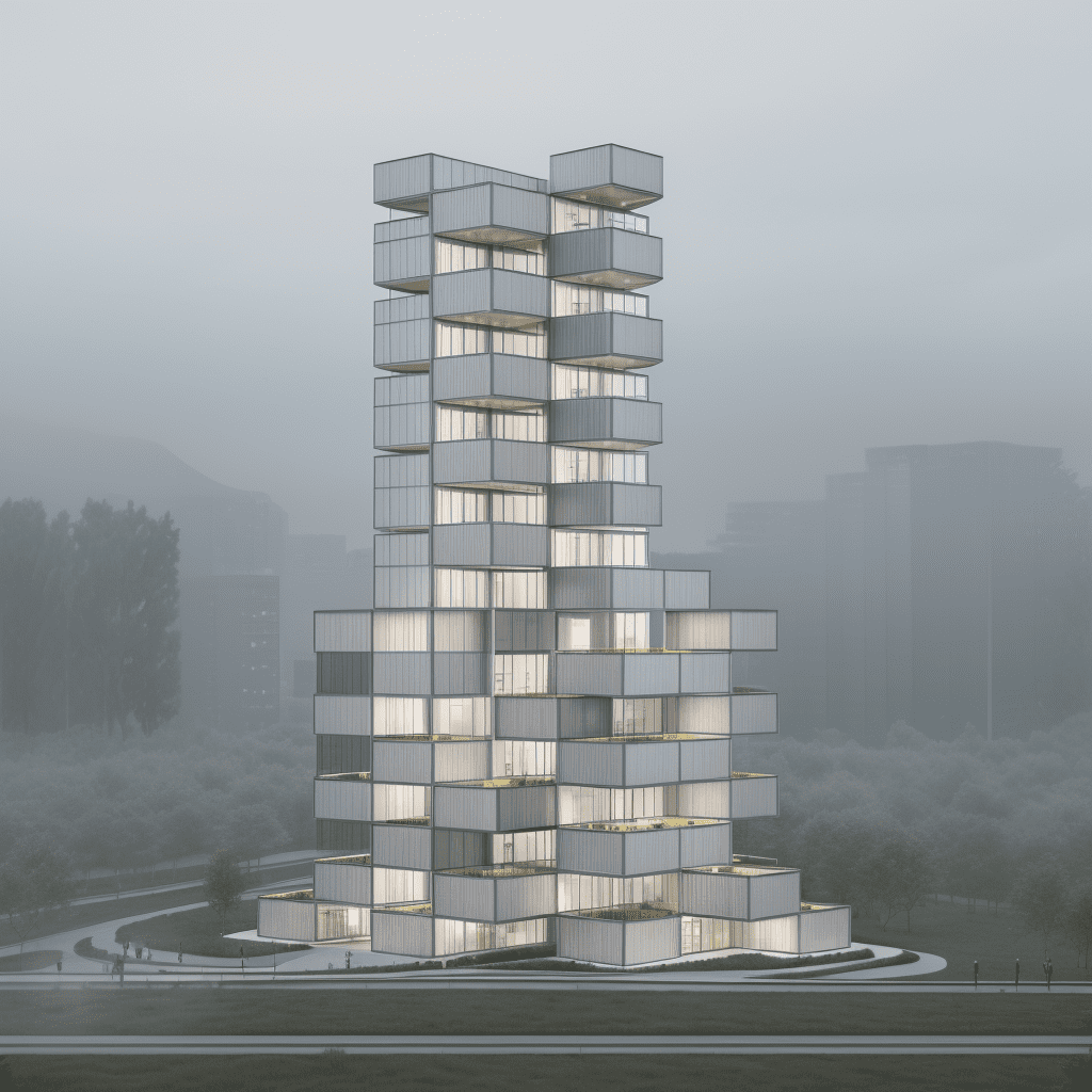 AI-rendered image of a building