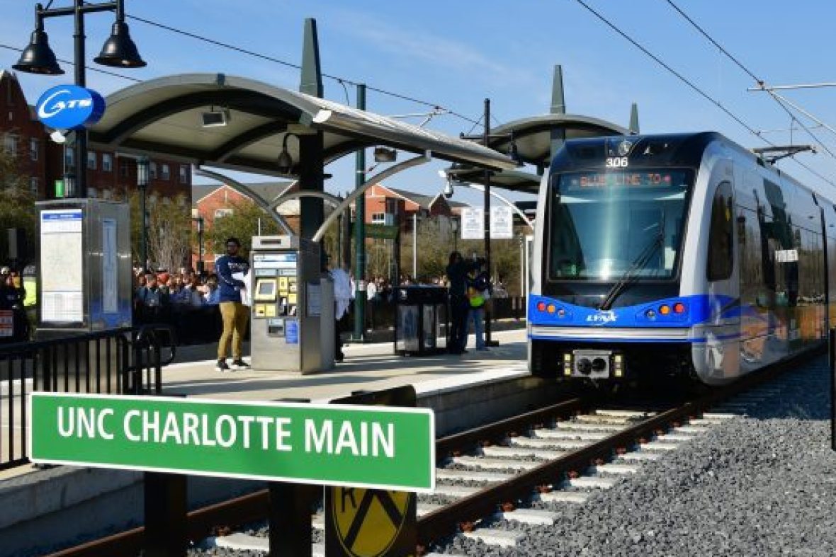 light rail on the tracks
