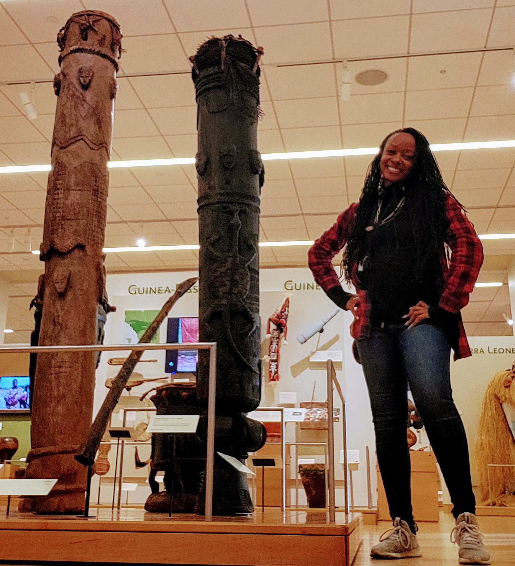 Tamara Williams with traditional drums.