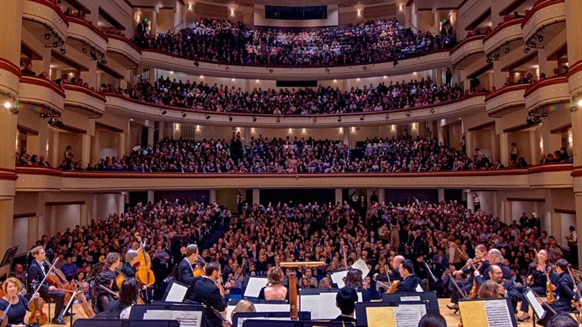 The Belk Theater during a Charlotte Symphony performance