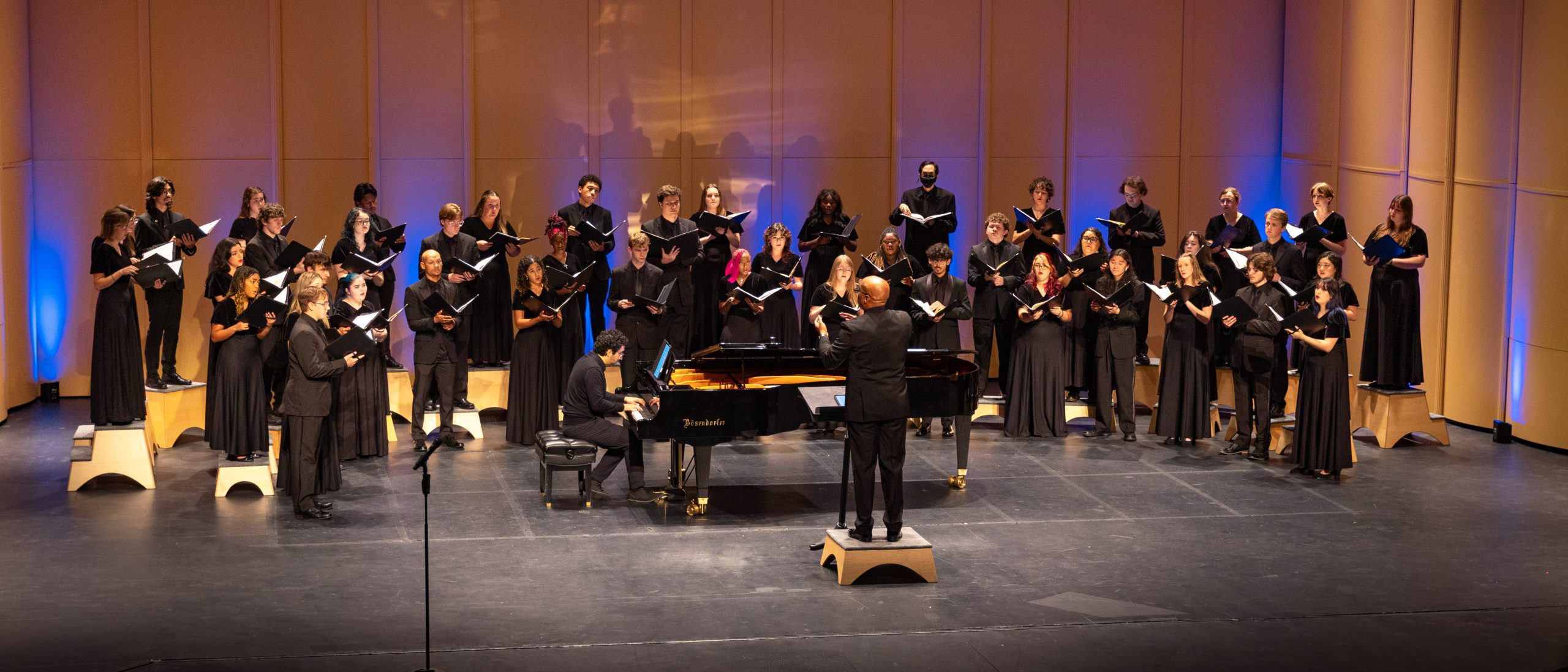 University Chorale in performance on Belk Theater stage