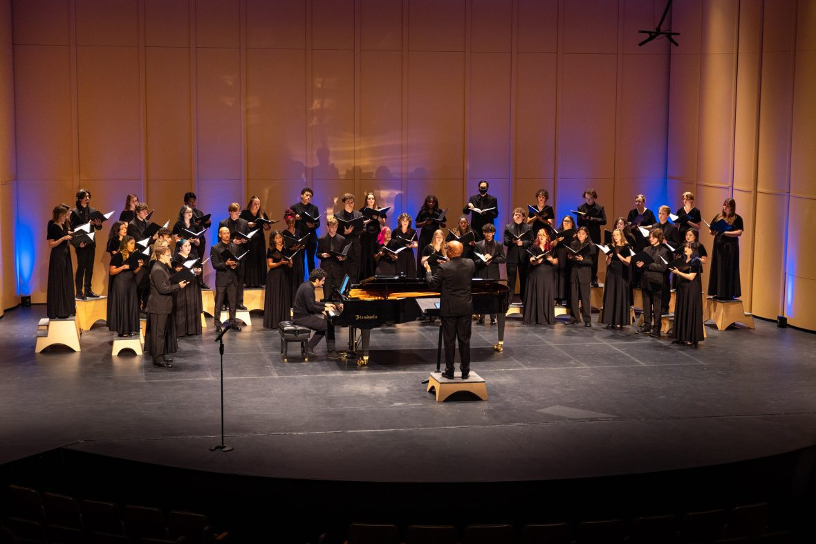 University chorale on stage