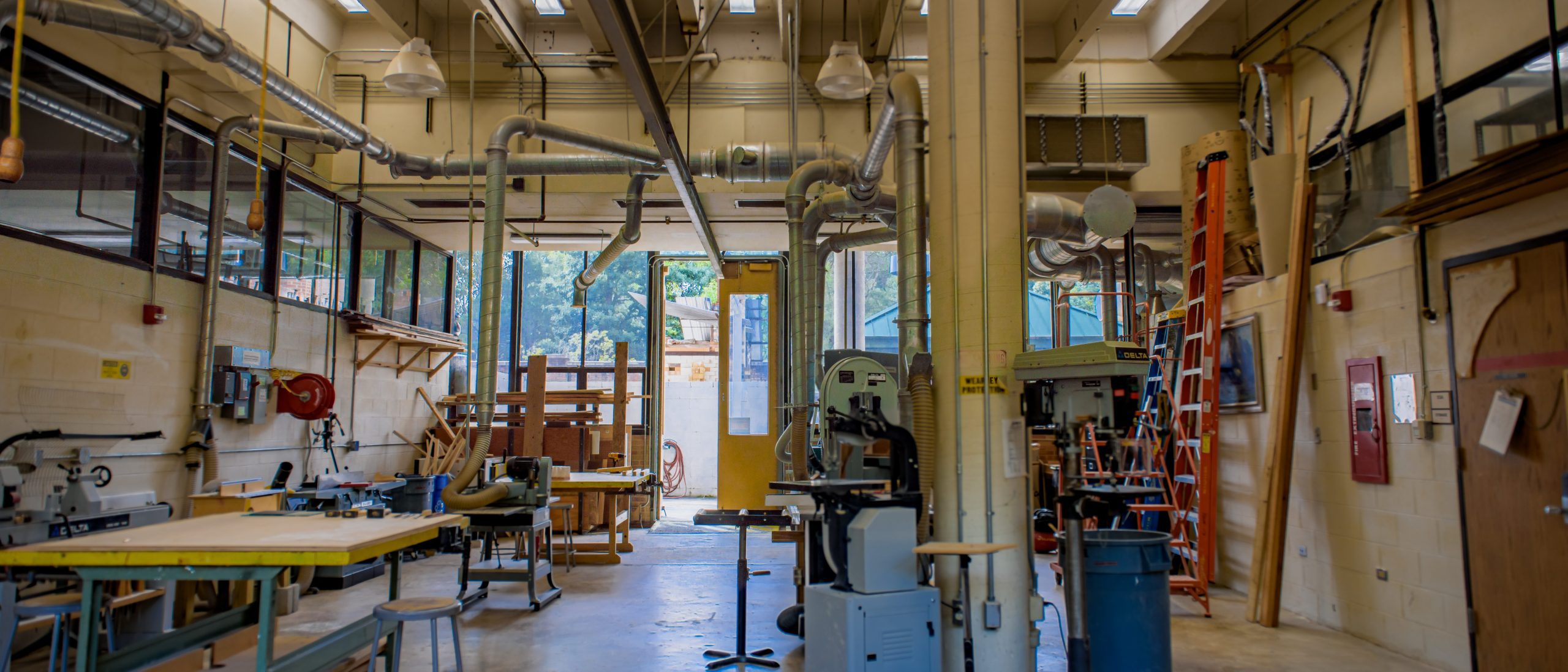 Inside the 3-D studio, lots of equipment