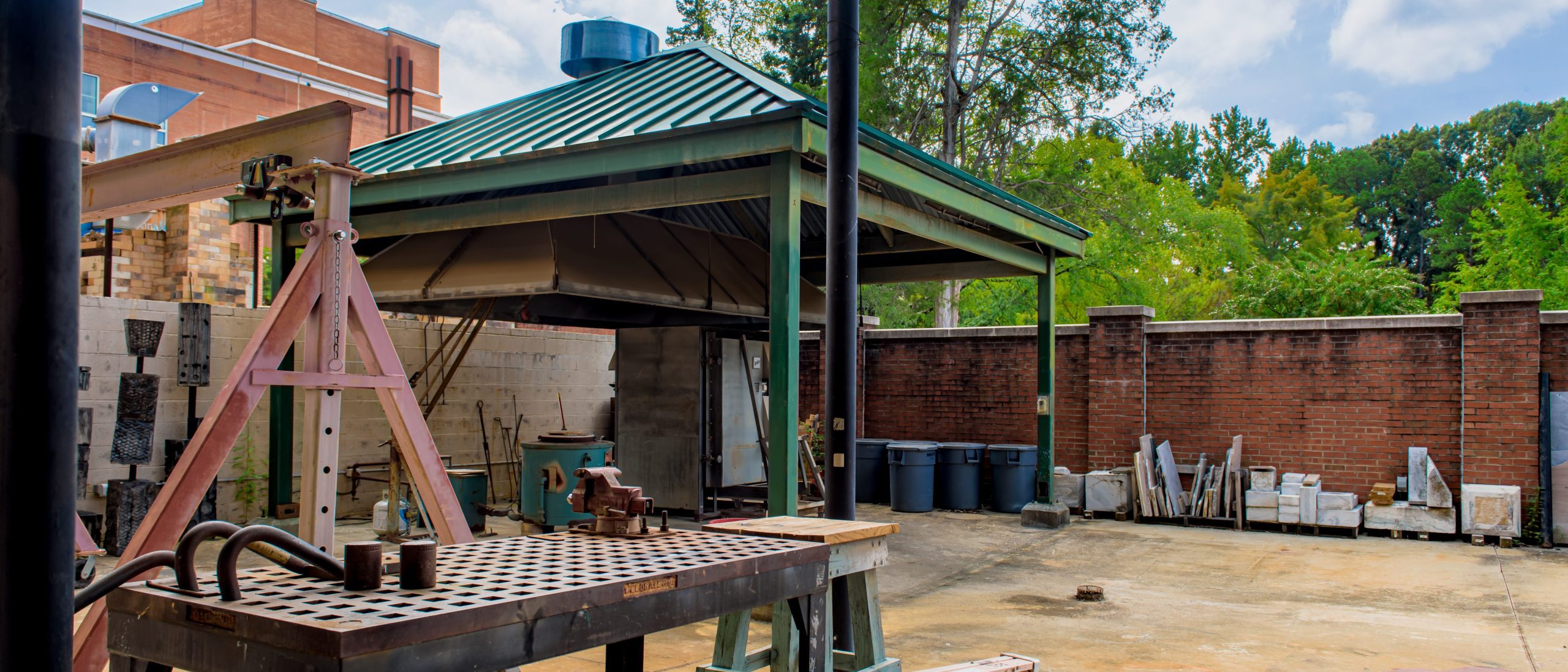 Outside courtyard of the 3-D studio