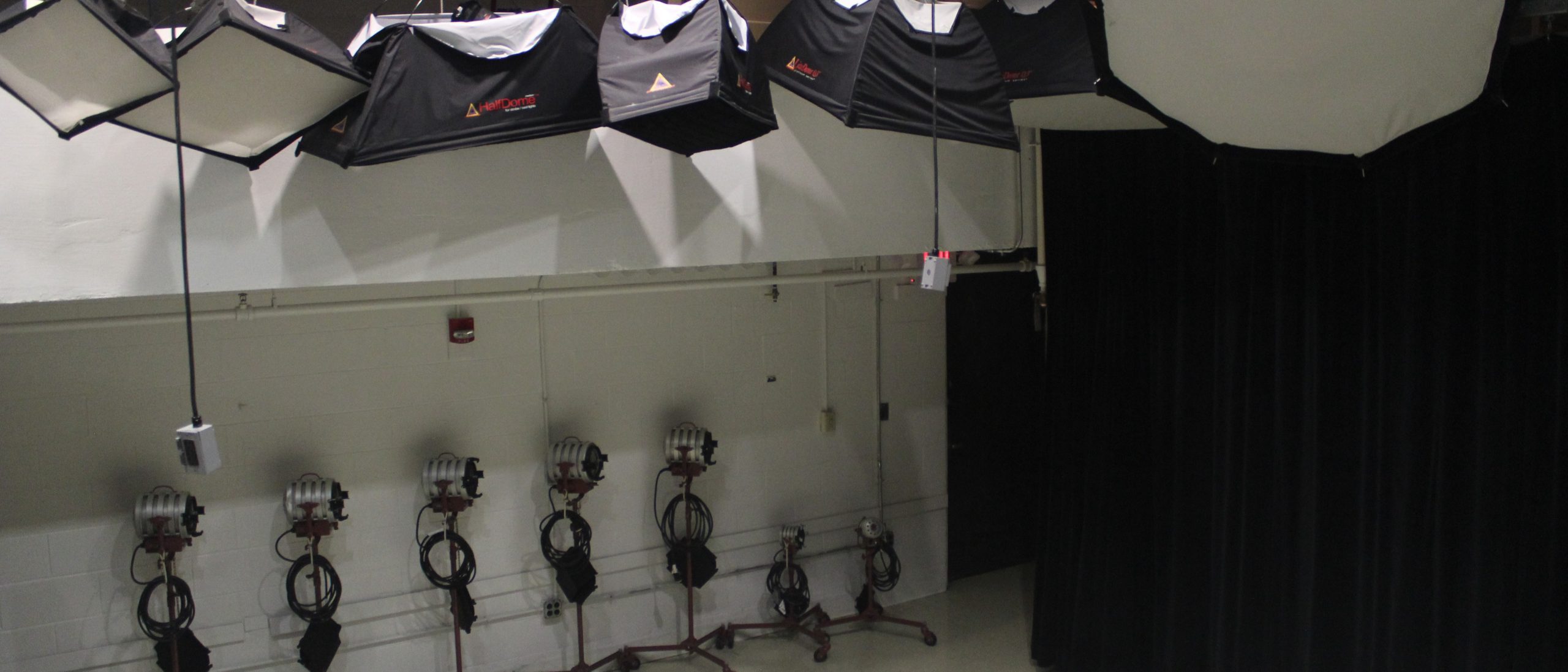 The lighting studio showing a variety of different lights