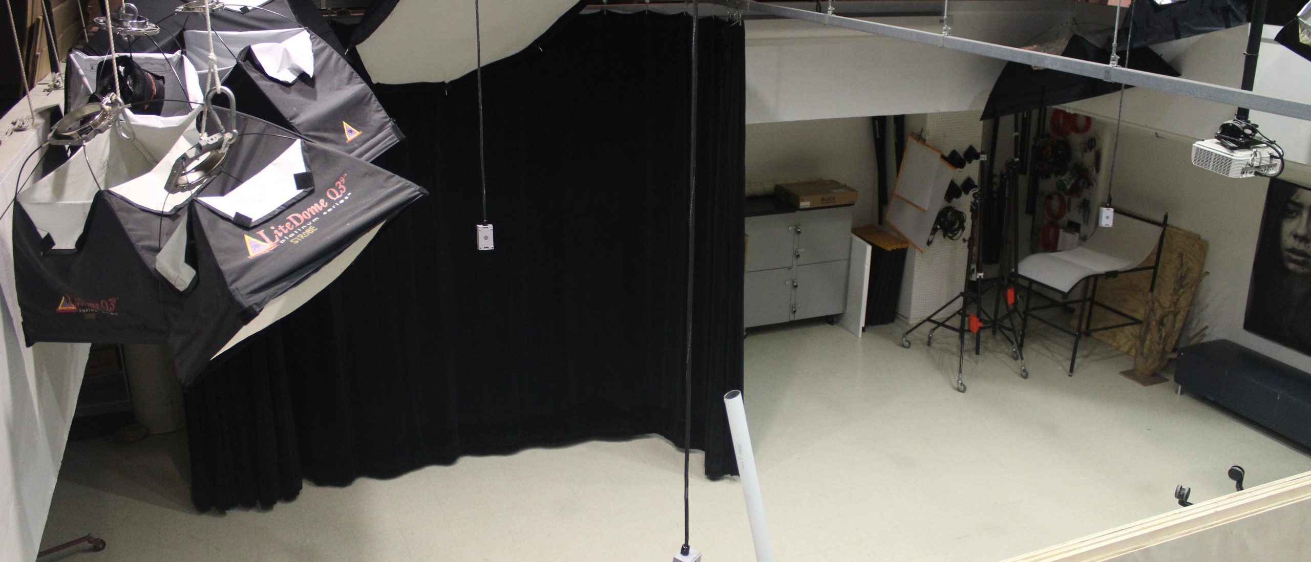 Aerial view of the lighting studio