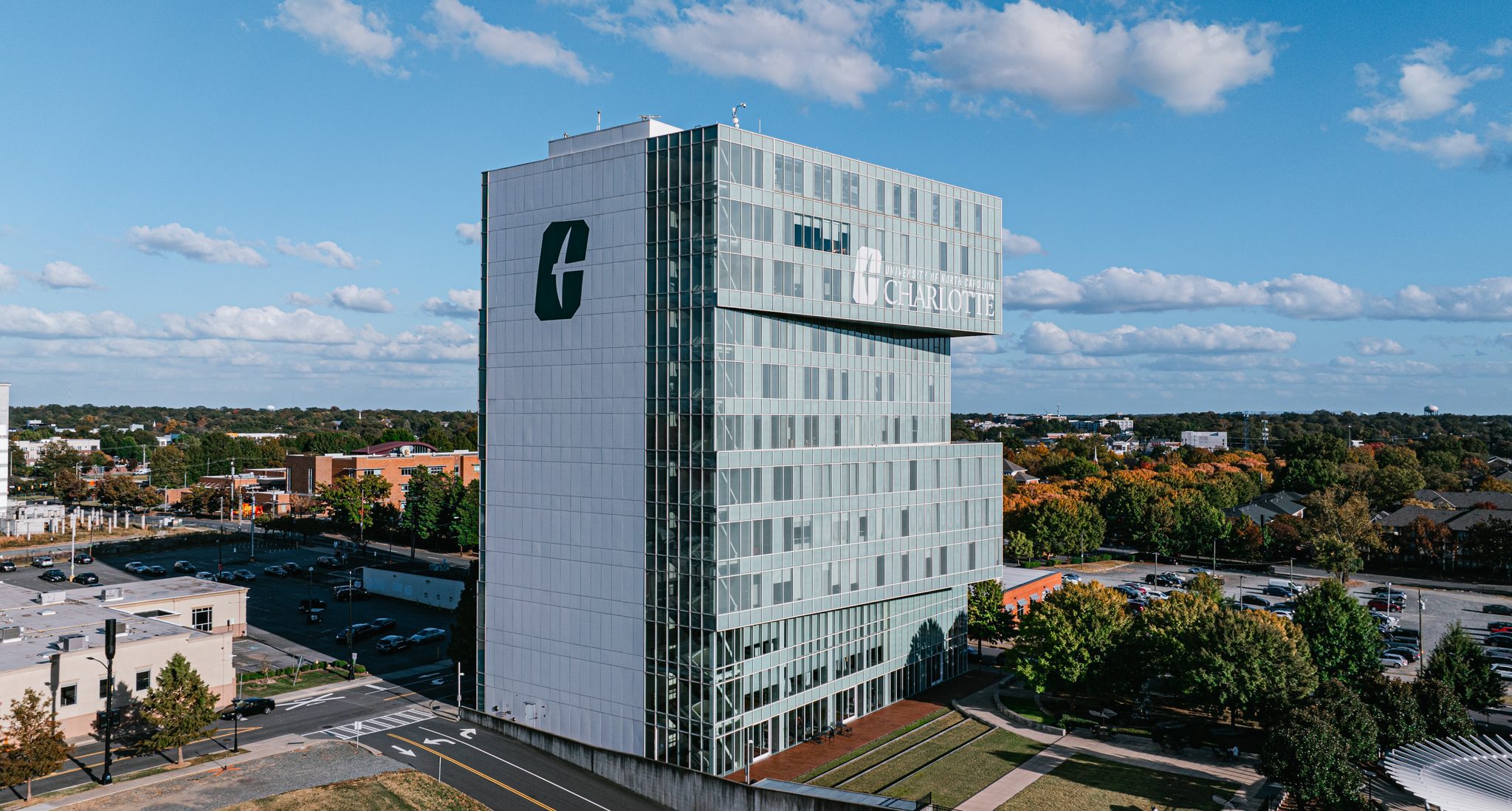 side view of uptown campus