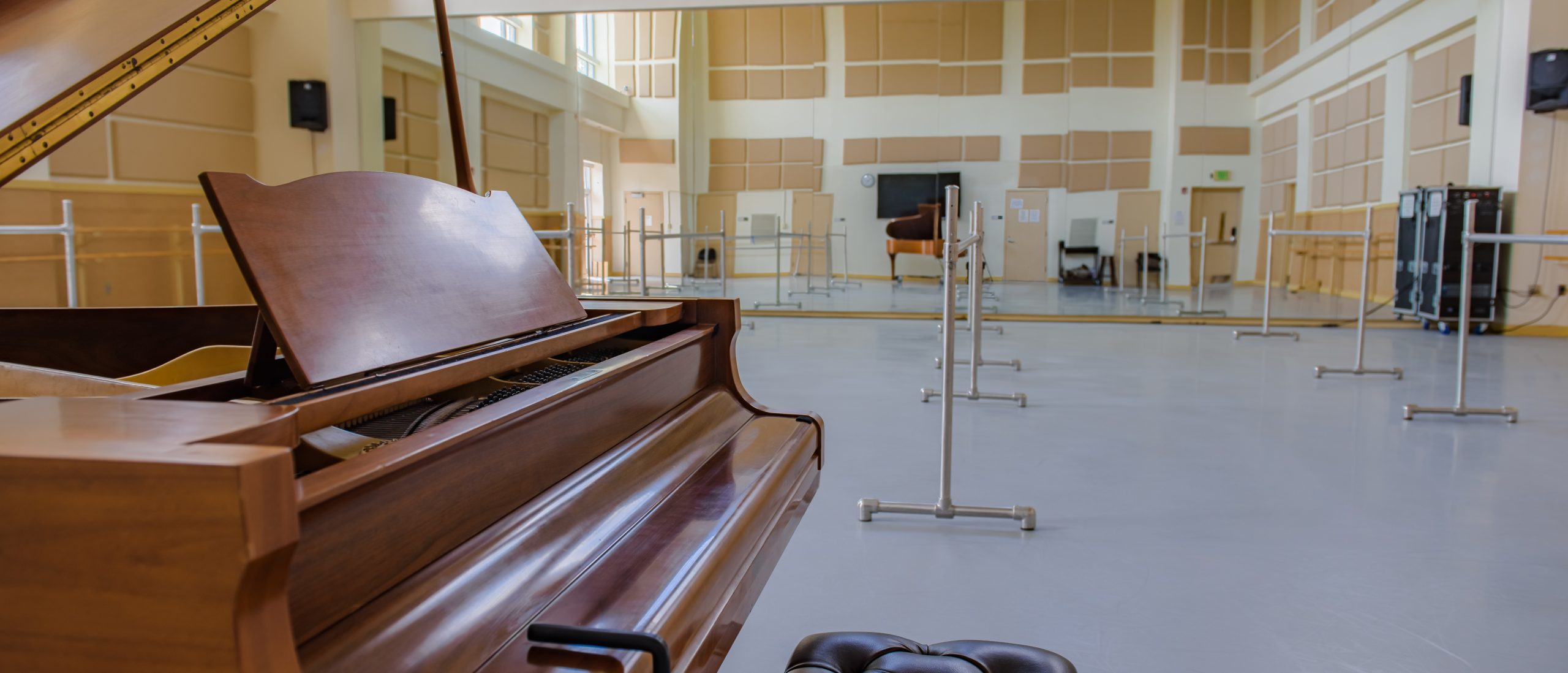 View of Robinson 115 with the piano in focus