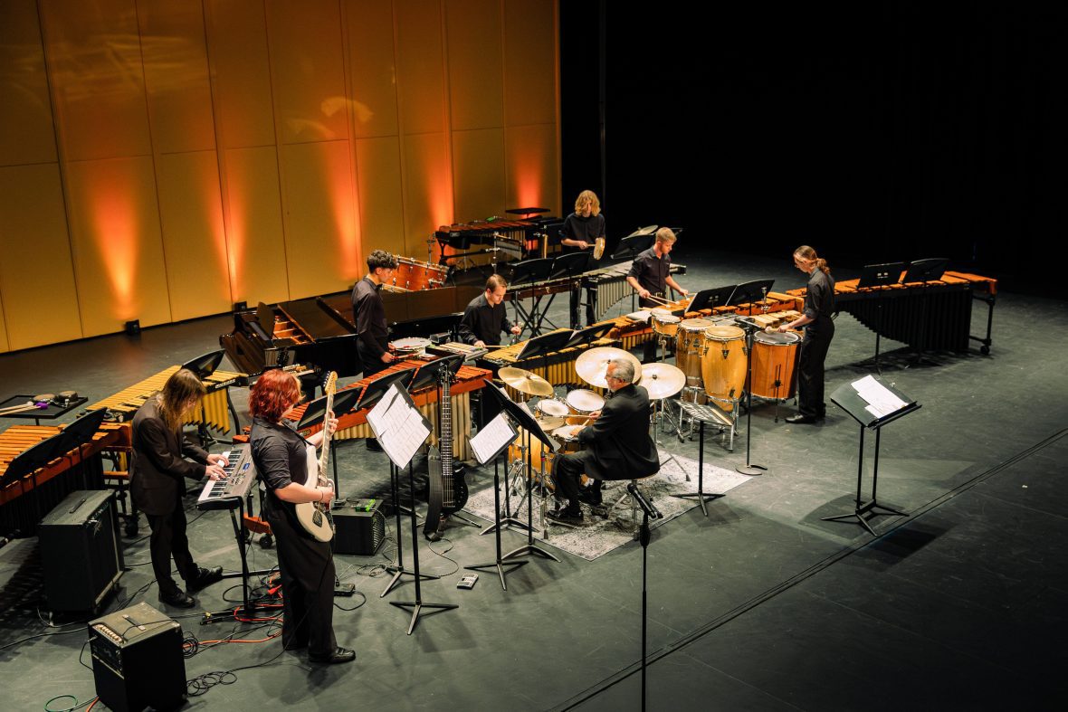 Percussion Ensemble on stage