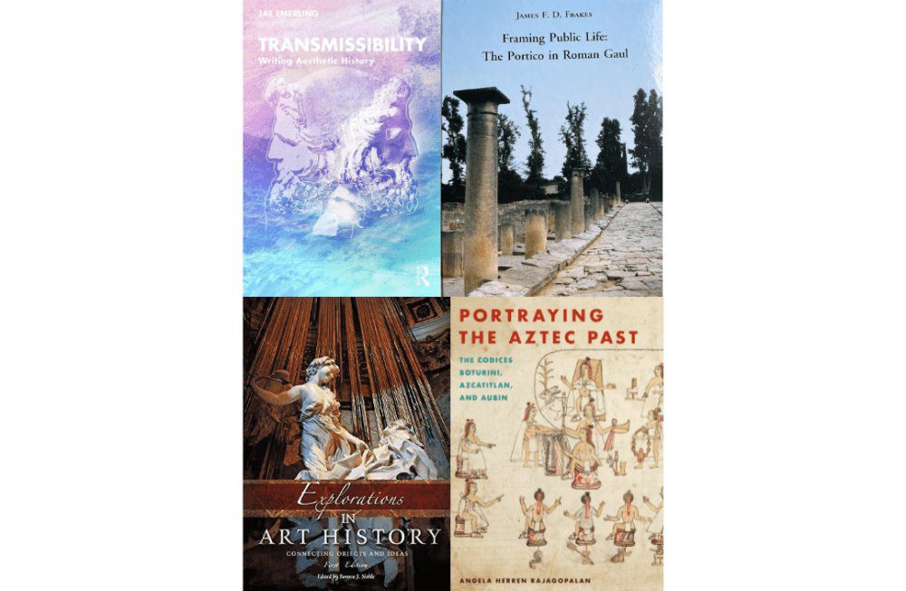 Collage of book covers by department faculty