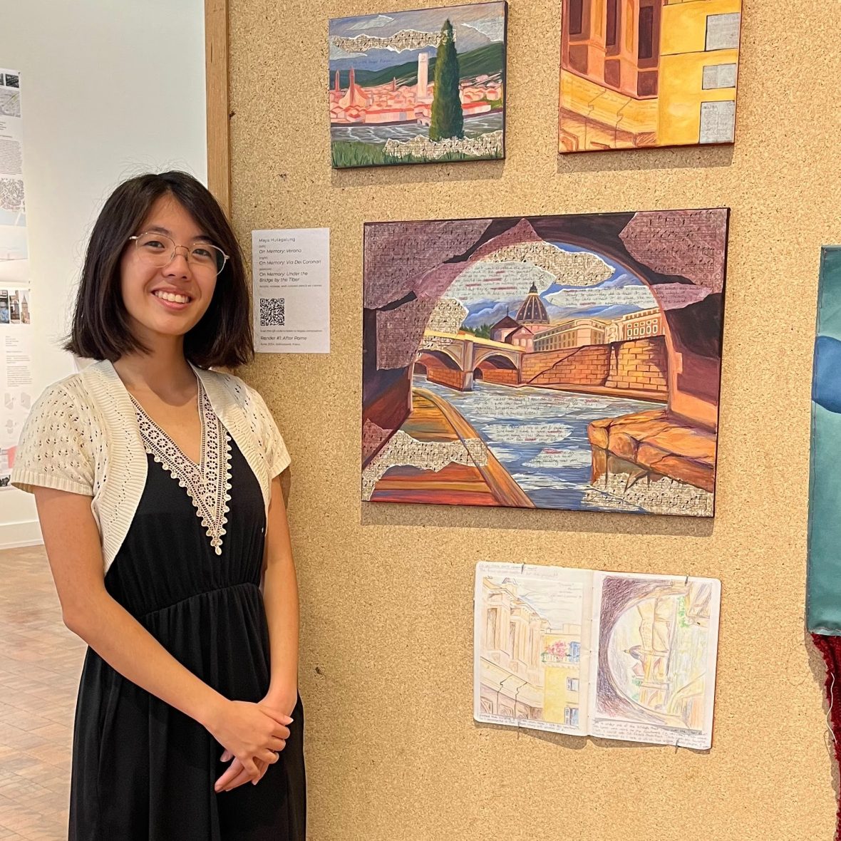 Maya in front of painting