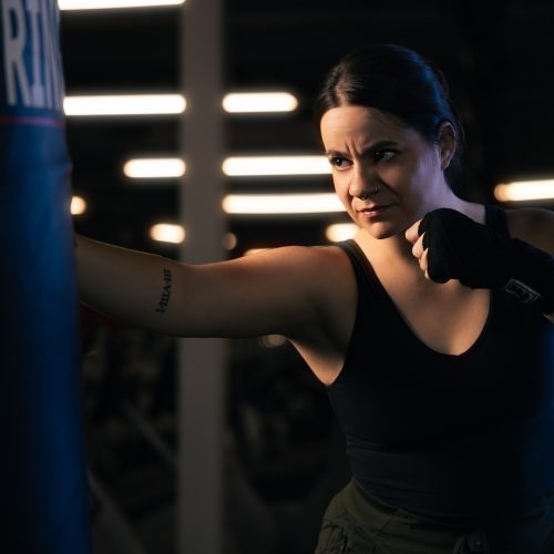Jessica Pennachio as a boxer