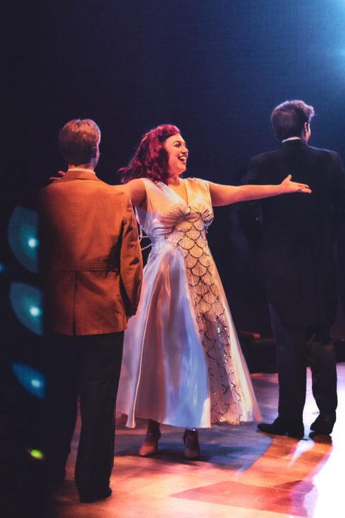 actress in wedding dress in production of Anything Goes