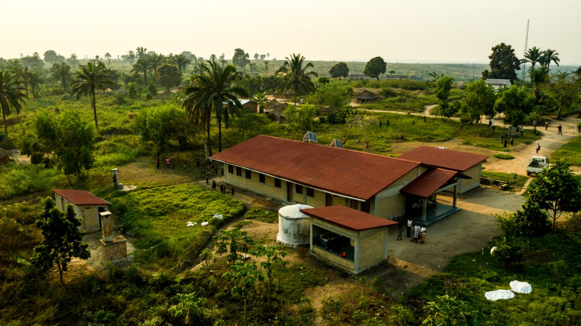 
An aerial view of one of the 108 health centers Antonio Martinez built in rural villages while working with IMA World Health in the Democratic Republic of the Congo