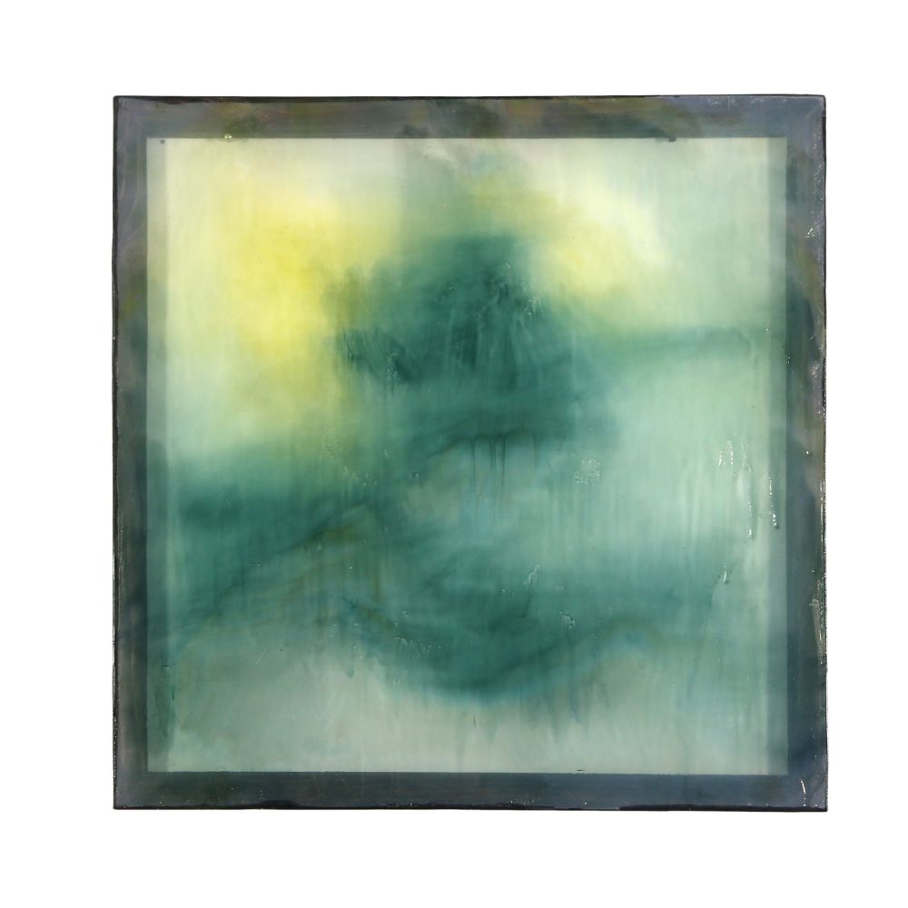photo of green and yellow abstract painting