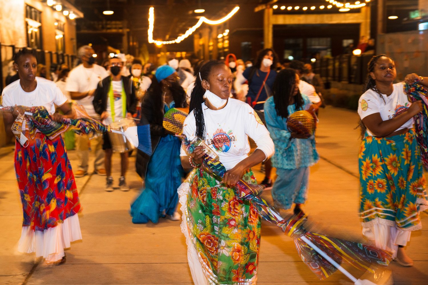 Tamara Williams leading a procession in the festival