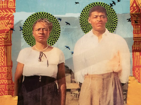 Mixed Media work by DeMarcus McGaughey, "Big Mama and Big Papa"