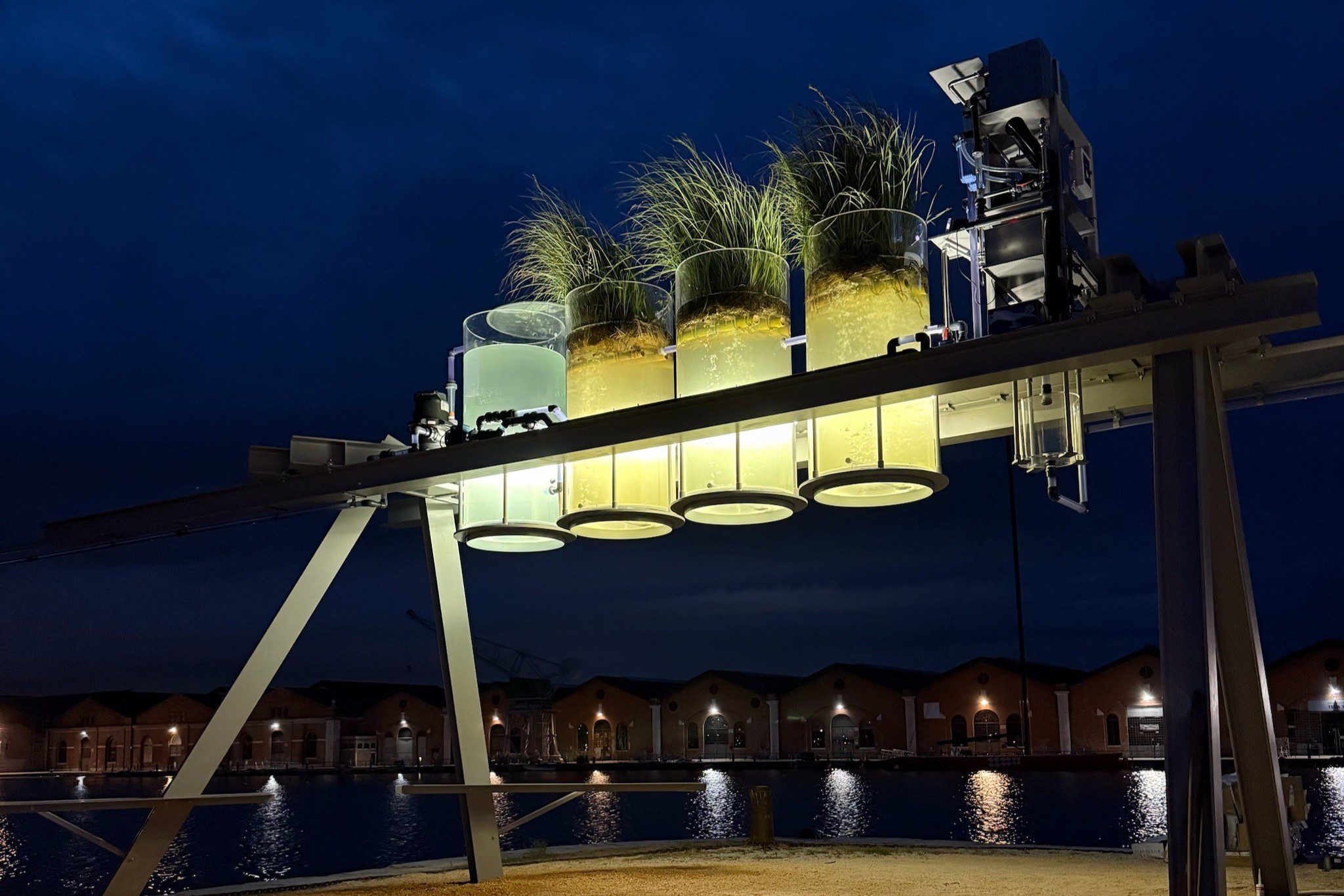 Canal Cafe at night.