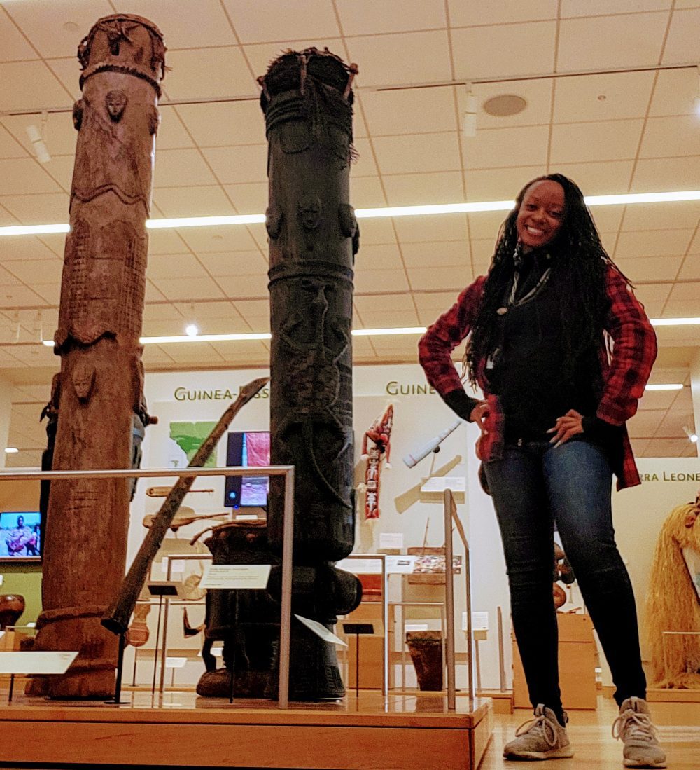 Tamara Williams with traditional drums.