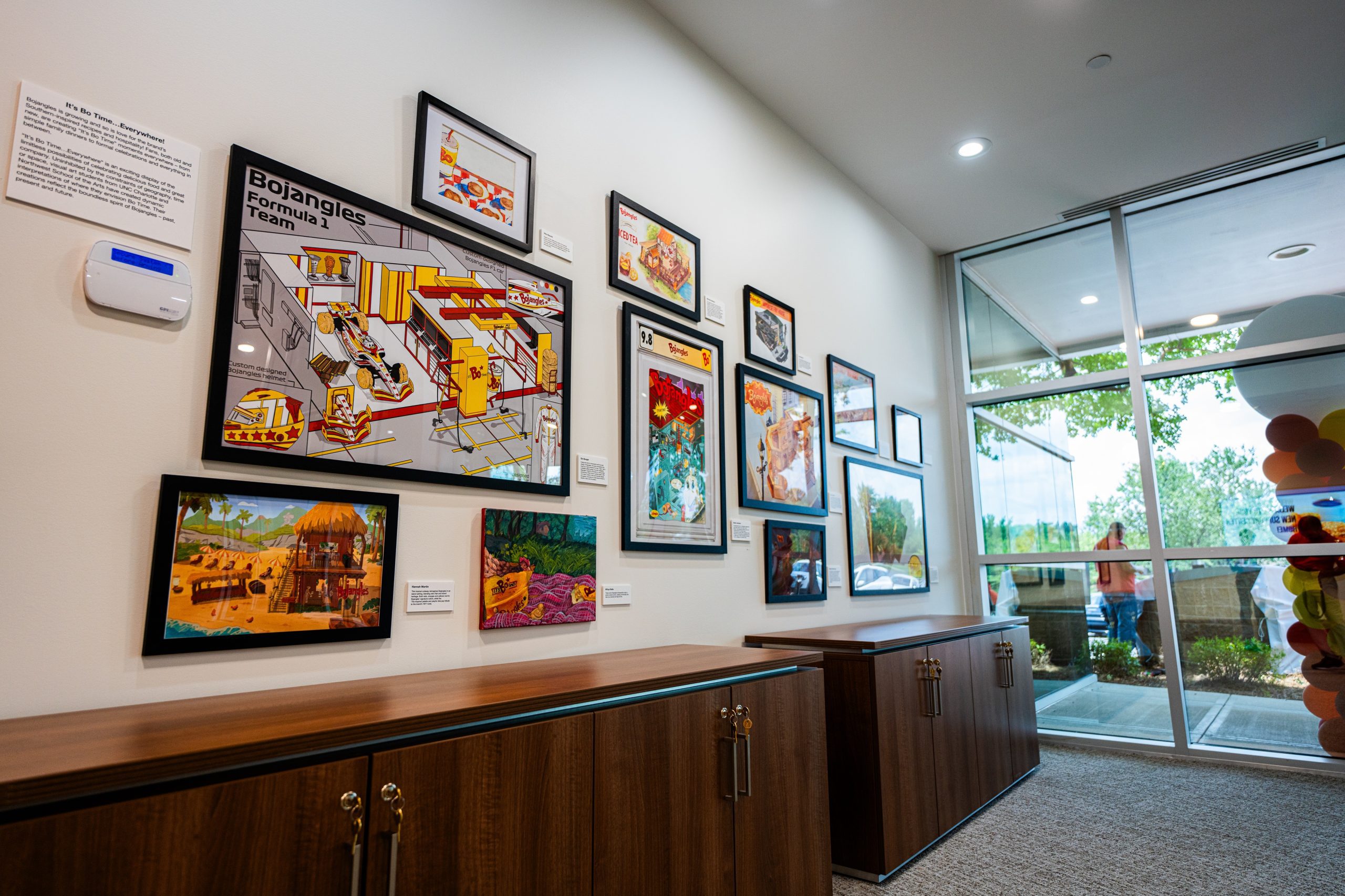Student artwork in Bojangles headquarters