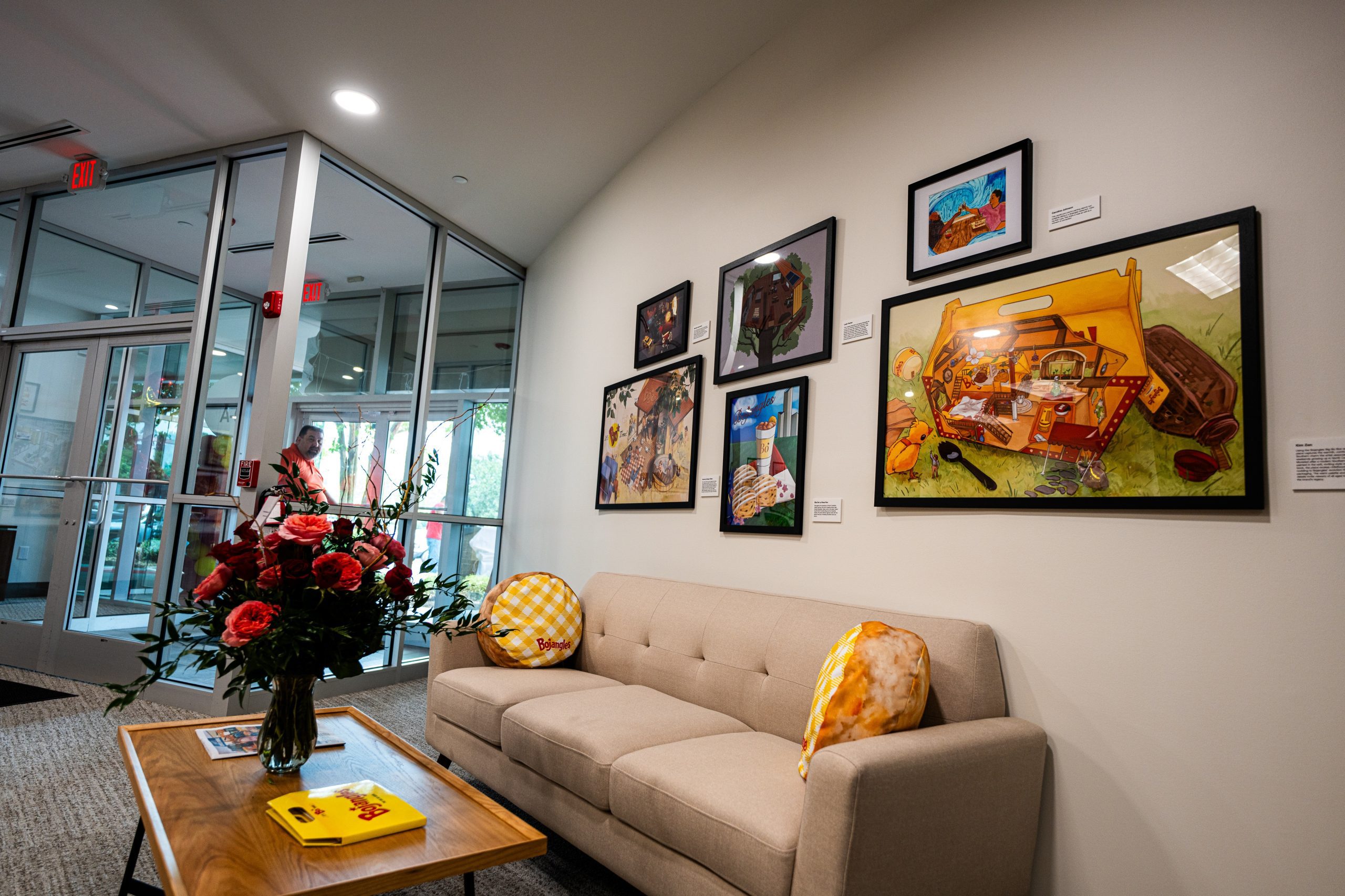 Student artworks at Bojangles headquarters