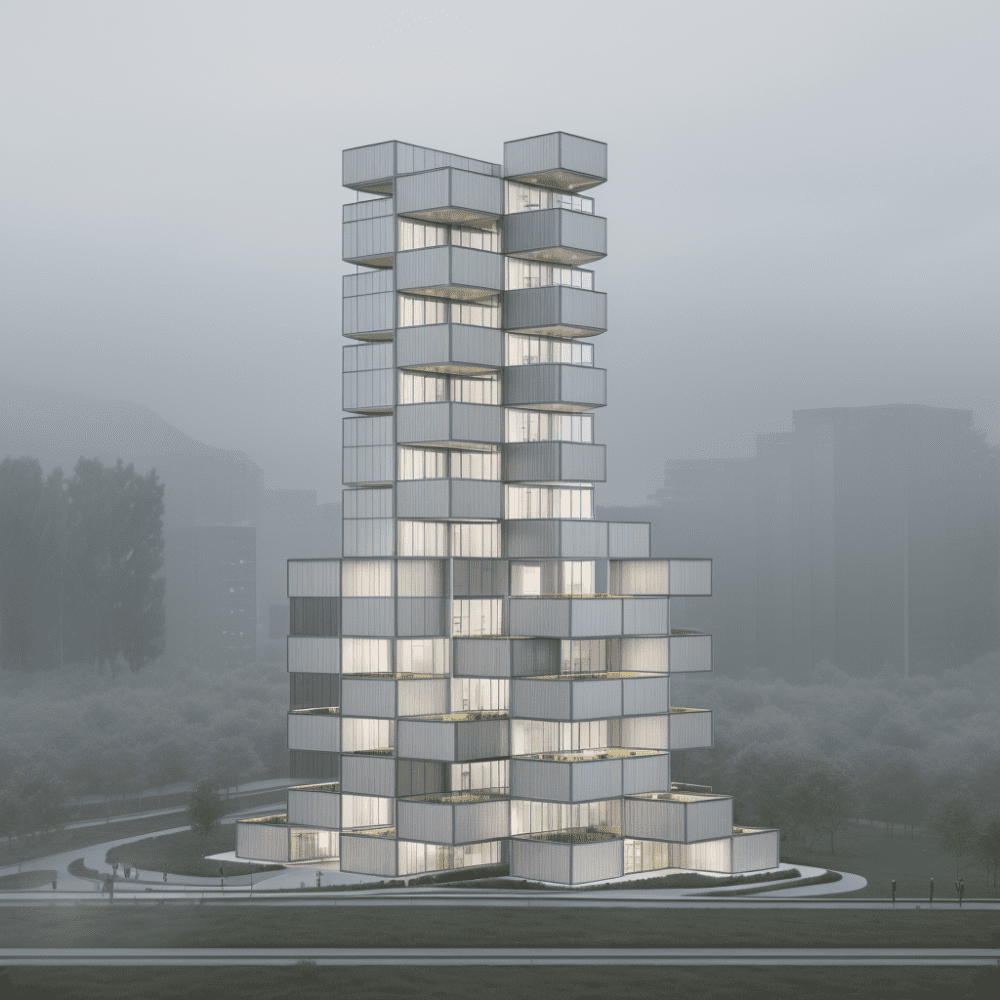 AI-rendered image of a building