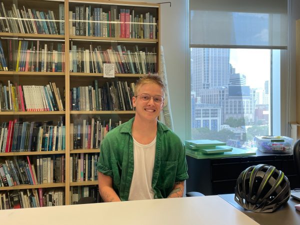 Aspen Johnston in urban design studio at the Dubois Center.