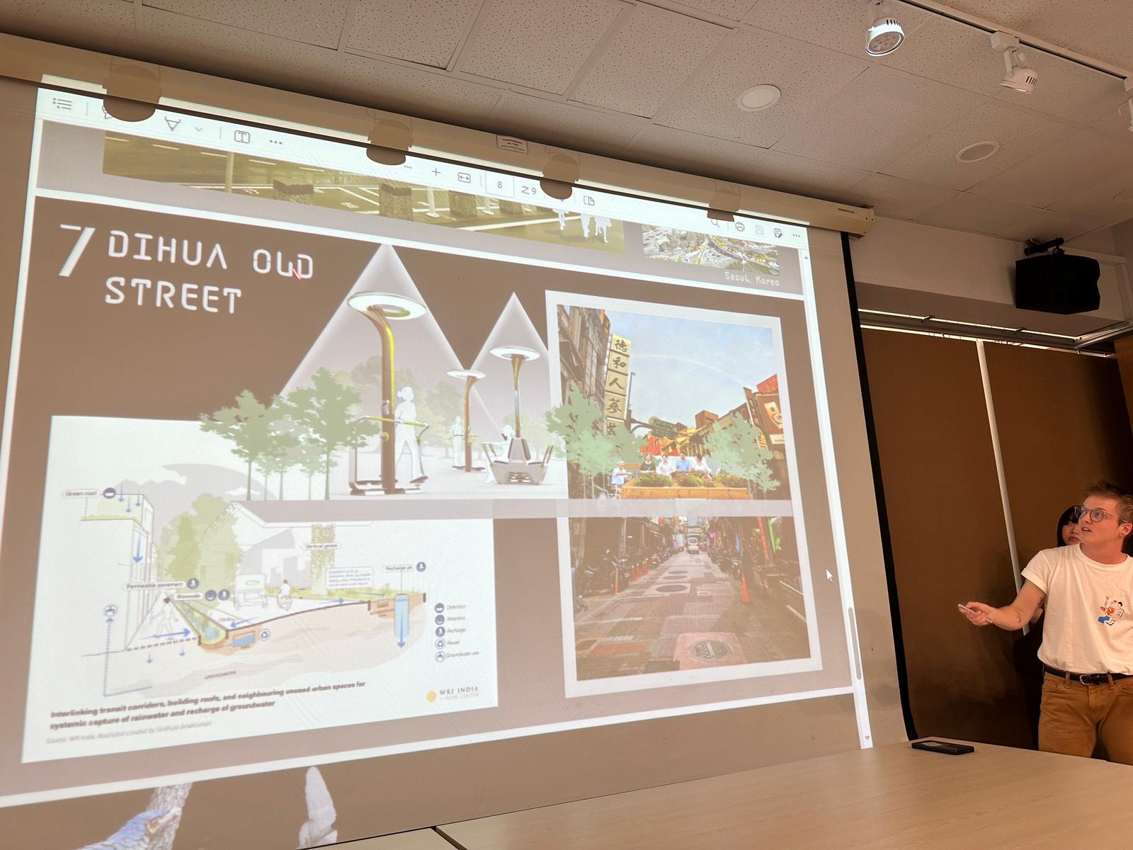 Aspen Johnston making a presentation in Taipei.