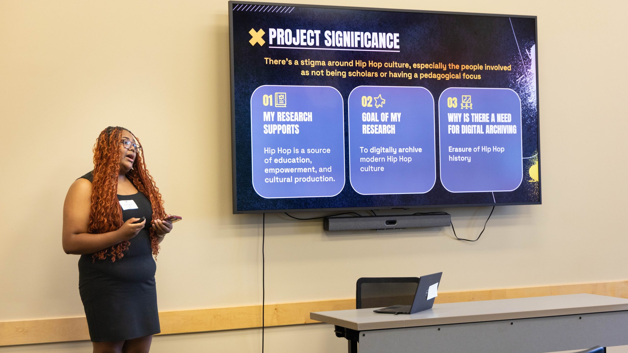 Naiya Graham presents at the OUR Summer Research Symposium.