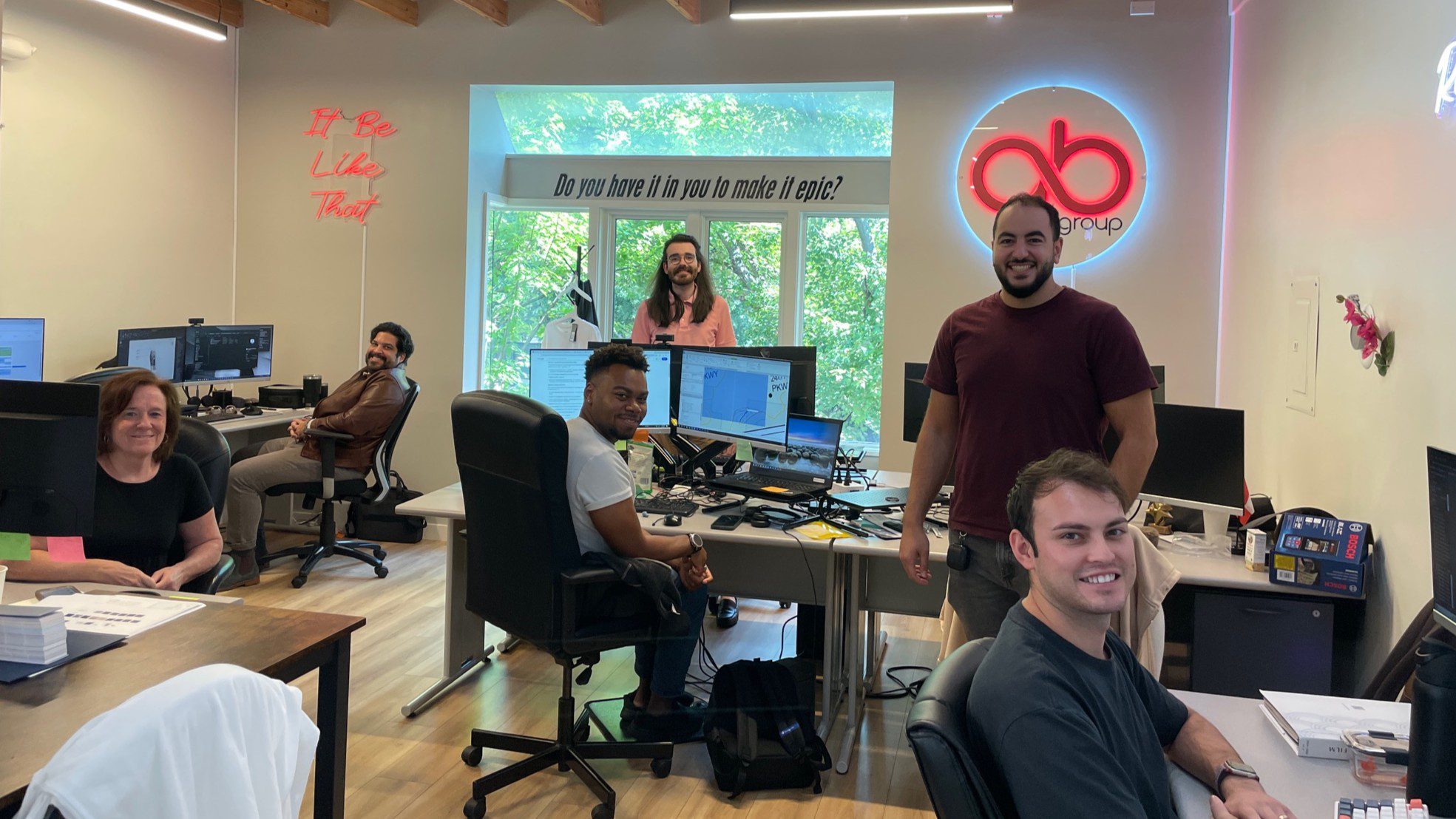 The office of A.B. Group, with alumnus Alaa Bou Ghanem on the right.