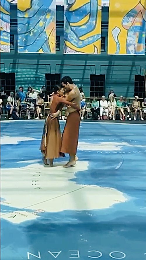Lorenzo Pagano and Laurel Dalley Smith dancing in the Ocean Court