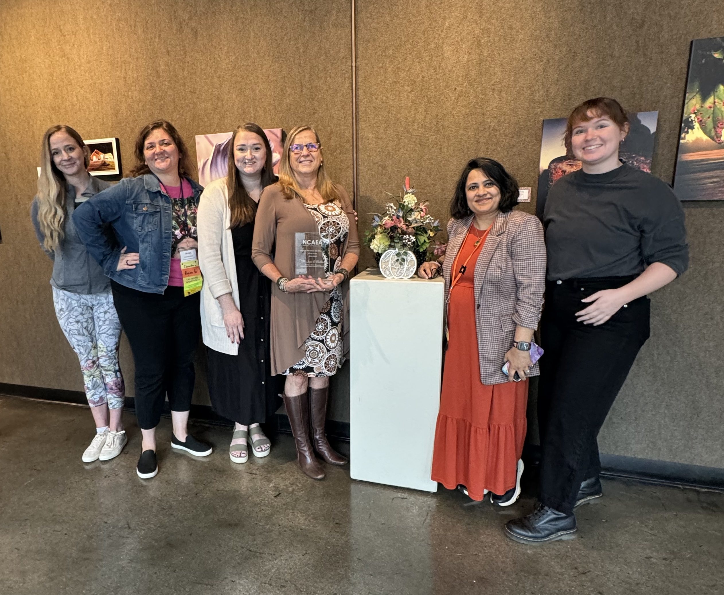 Jane Dalton with art education alumni.