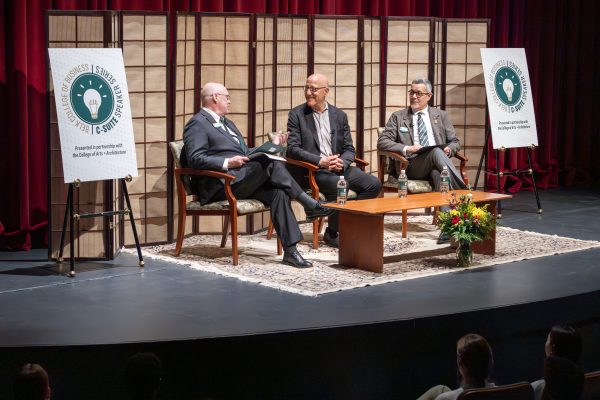 Richard Buttimer, Tom Gabbard and Jose Gamez on the Belk stage.