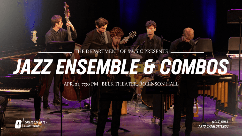 Photo of the student Jazz Ensemble with words Jazz Ensemble overlaid