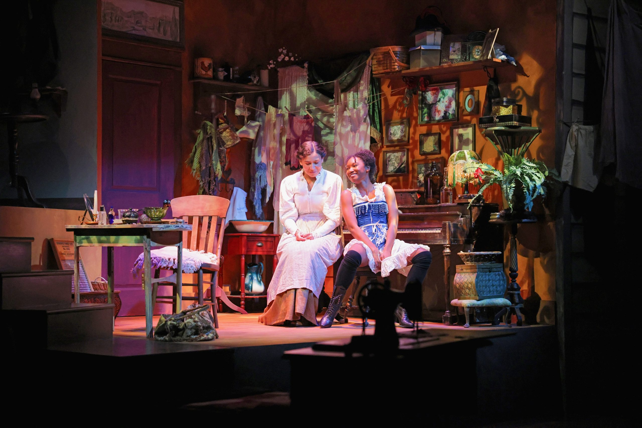 Chloe Shade and Jordan Goddard in the production of Intimate Apparel.